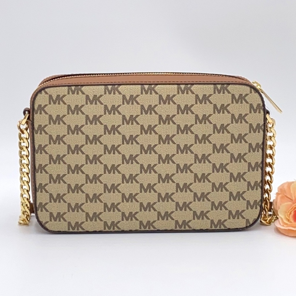 MICHAEL KORS LARGE EW CROSSBODY NAT/ LUGGAGE - Picture 3 of 16